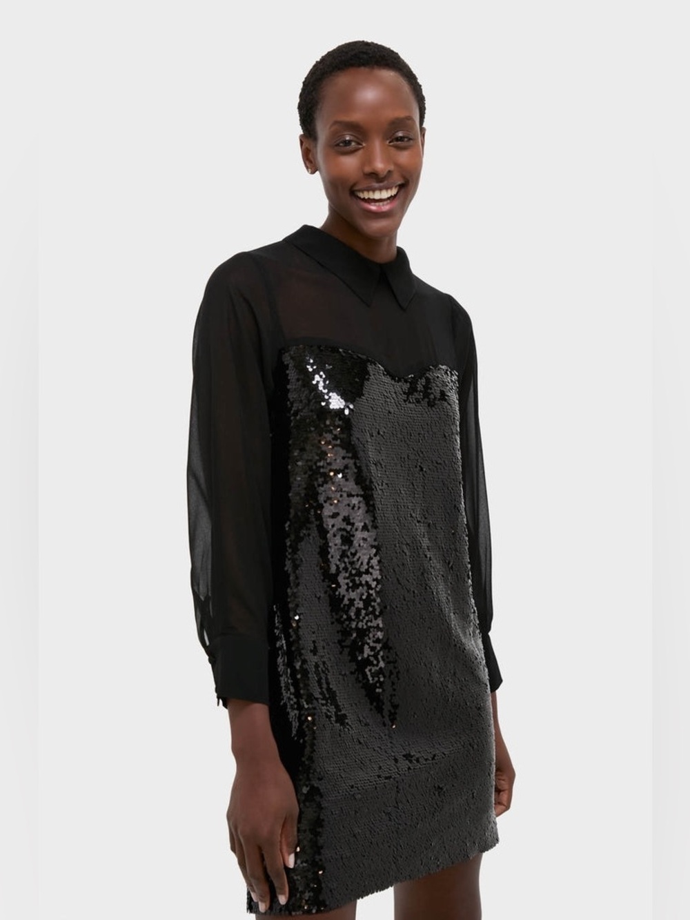 Tuckernuck Black Sequin Josie Dress, Size Large (US 12)
